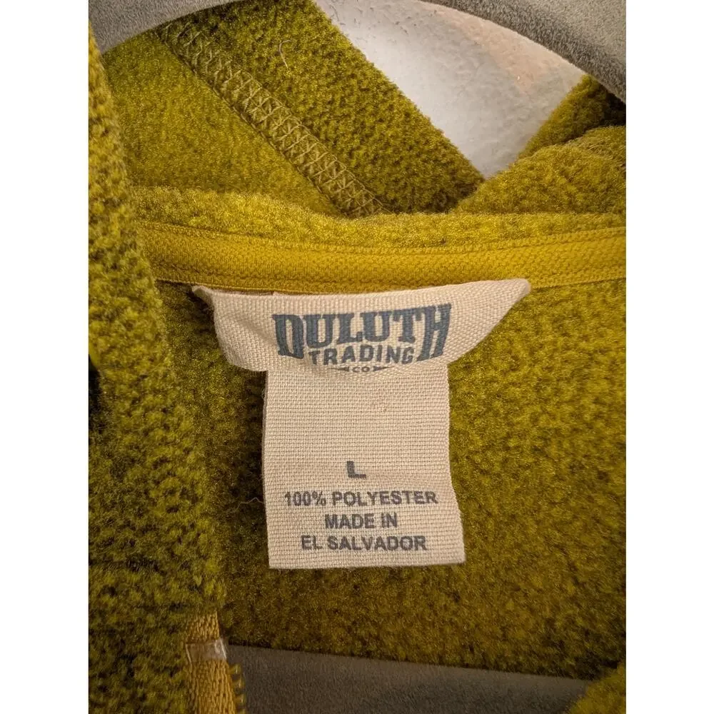 Duluth Trading Co Sweater Two Harbors Fleece Polartec Yellow Green Size L - Picture 8 of 10